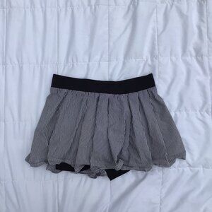 Black and white striped Fila skirt
